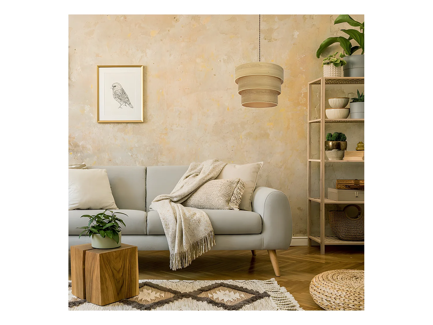 Pendente di 3 luci modello Smile Brown / ossido FABRILAMP