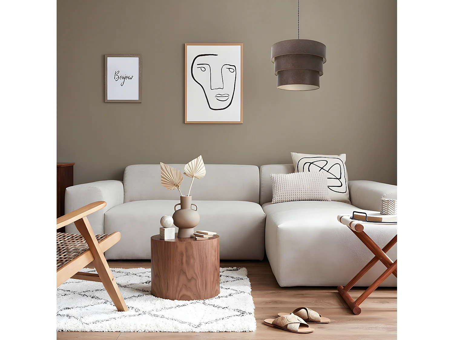 Colgante De 3 Luces Modelo Smile  Marron/oxido