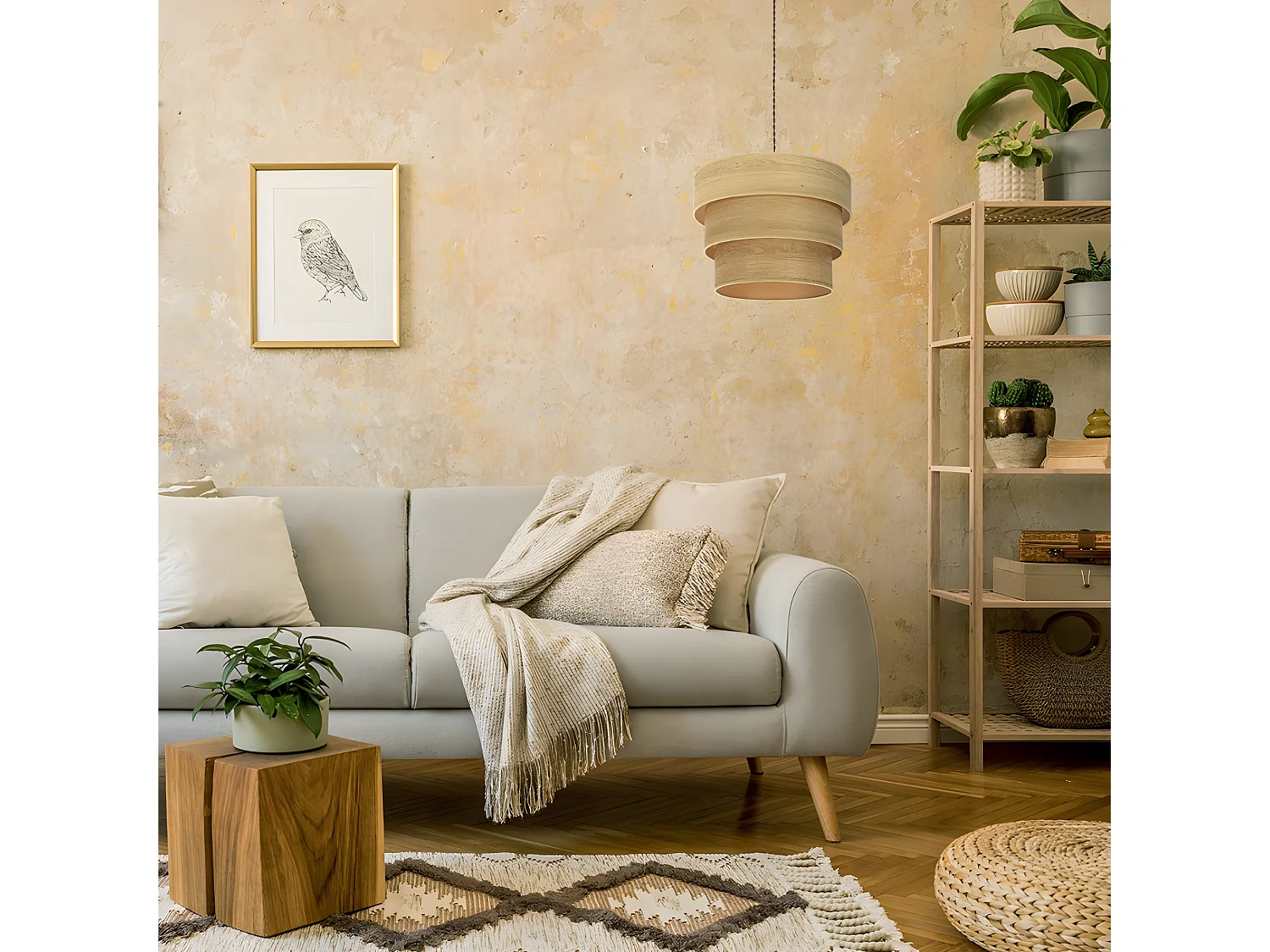 Colgante De 3 Luces Modelo Smile  Marron/oxido