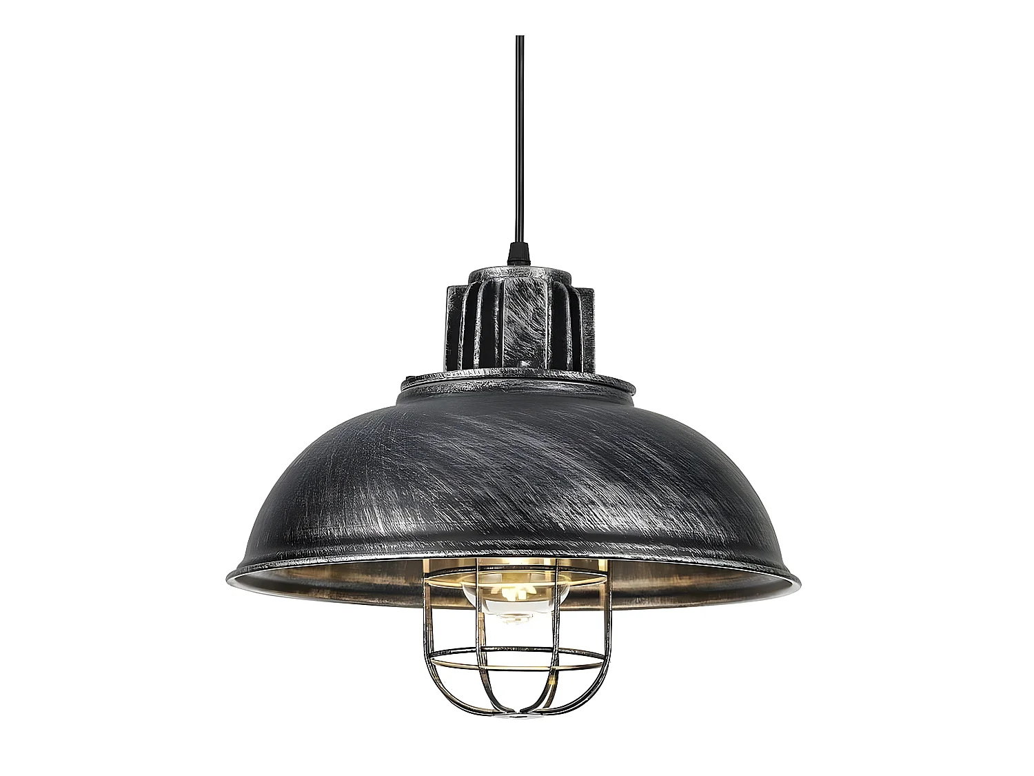 Nouveauté Pendentif industriel EMU rustico-argent 33 Cm FABRILAMP