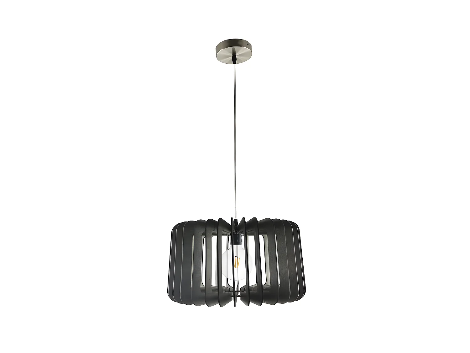 Plafonnier en bois marron modèle EBANO 1 FABRILAMP lumière