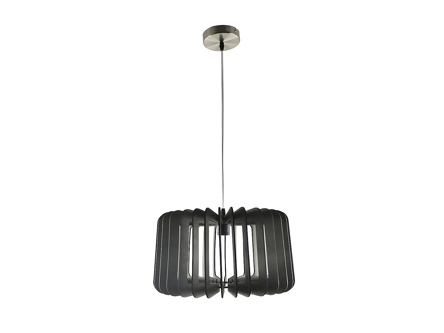 Plafonnier en bois marron modèle EBANO 1 FABRILAMP lumière