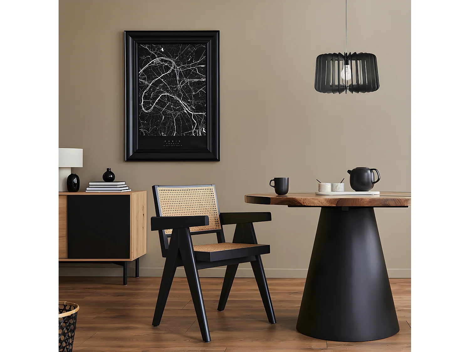 Ciondolo in legno marrone modello EBANO 1 FABRILAMP light