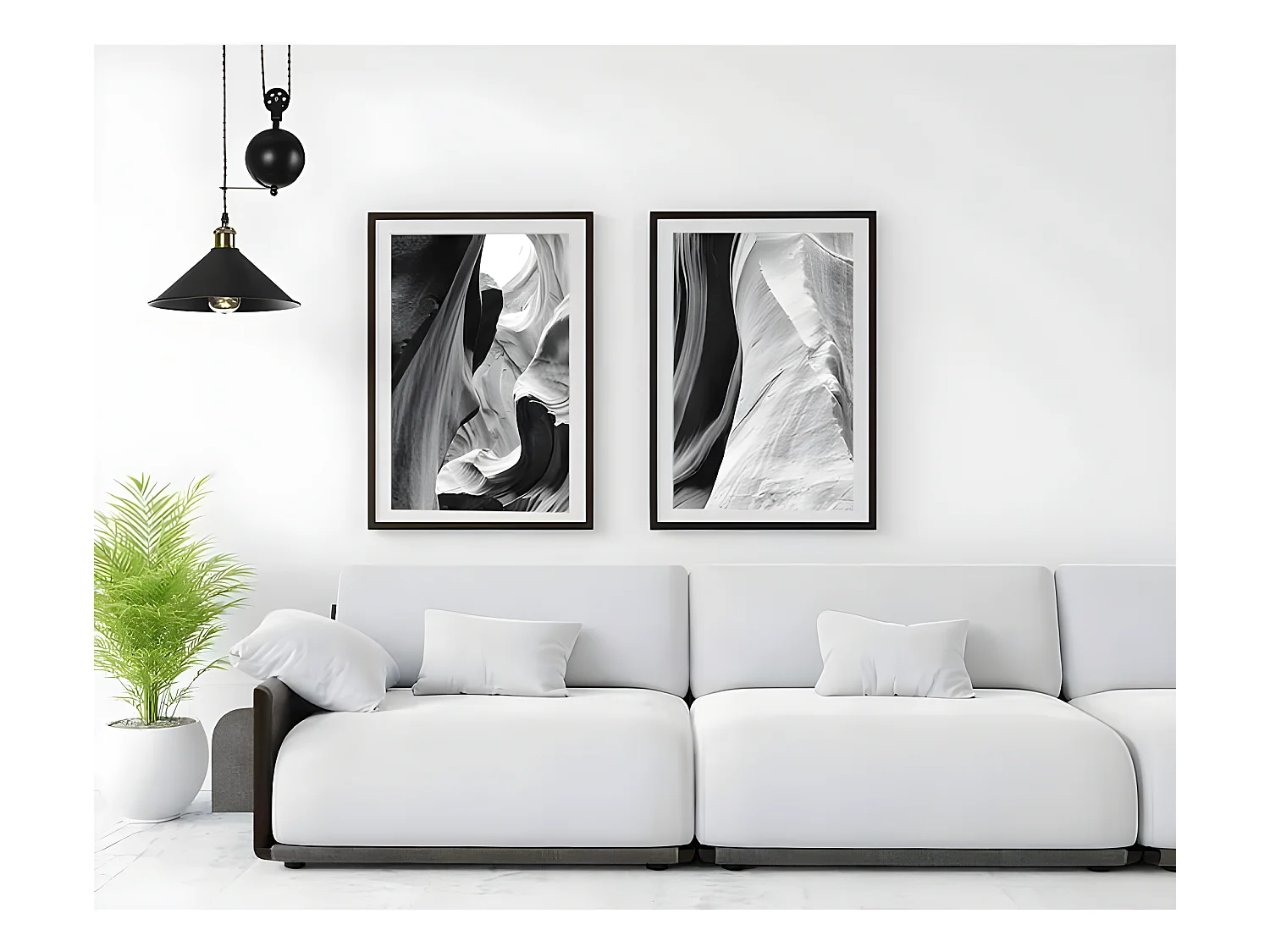 Ciondolo con puleggia modello TRIGUERO 1 light Black FABRILAMP