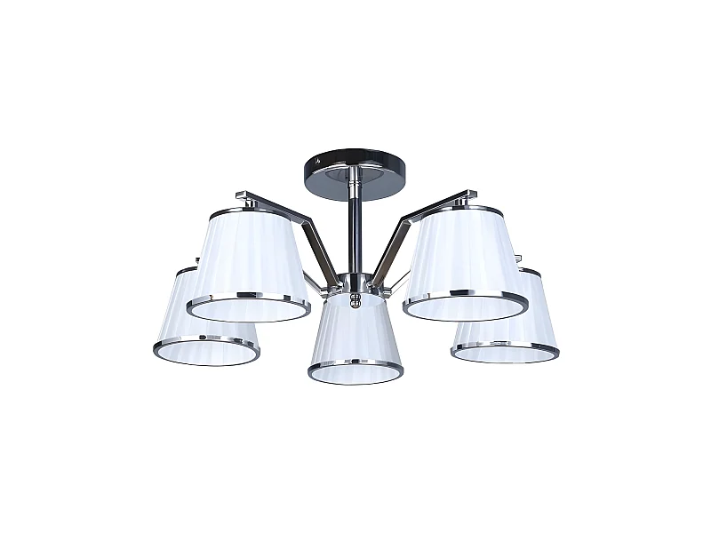 Lampe Trebol 5xe14 Chrome Écran Blanc 24x59x59cm FABRILAMP