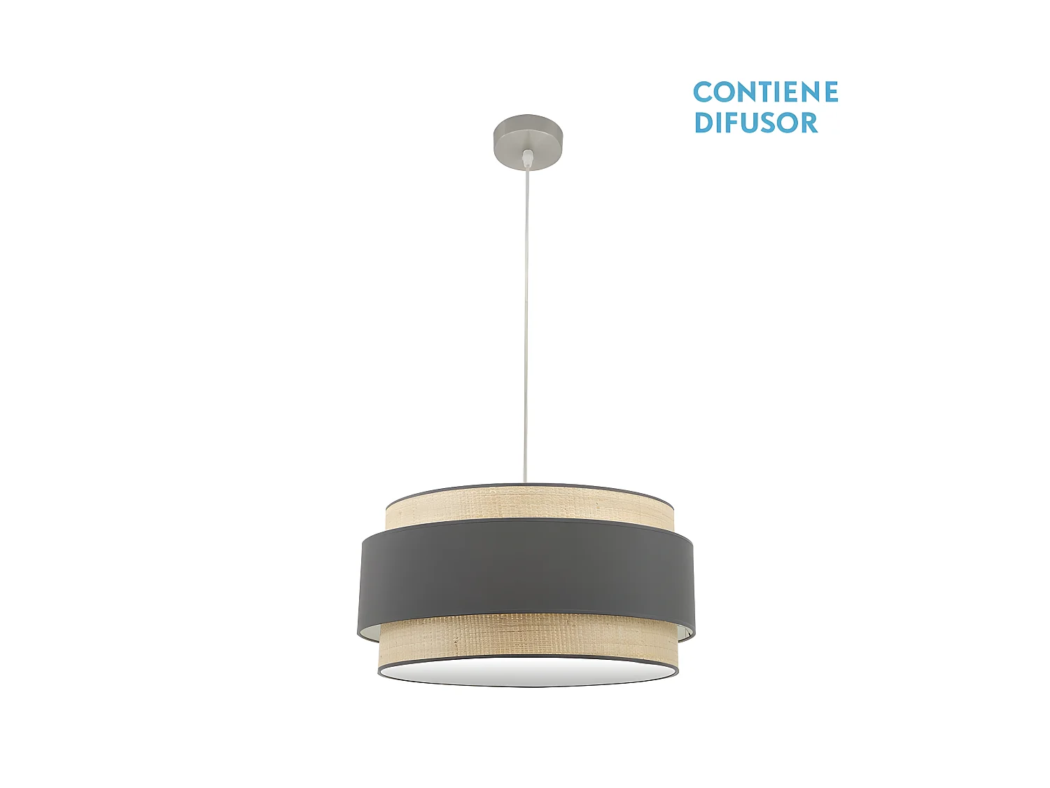 Pendente modello Kandy Natural/ grigio 3 luci FABRILAMP