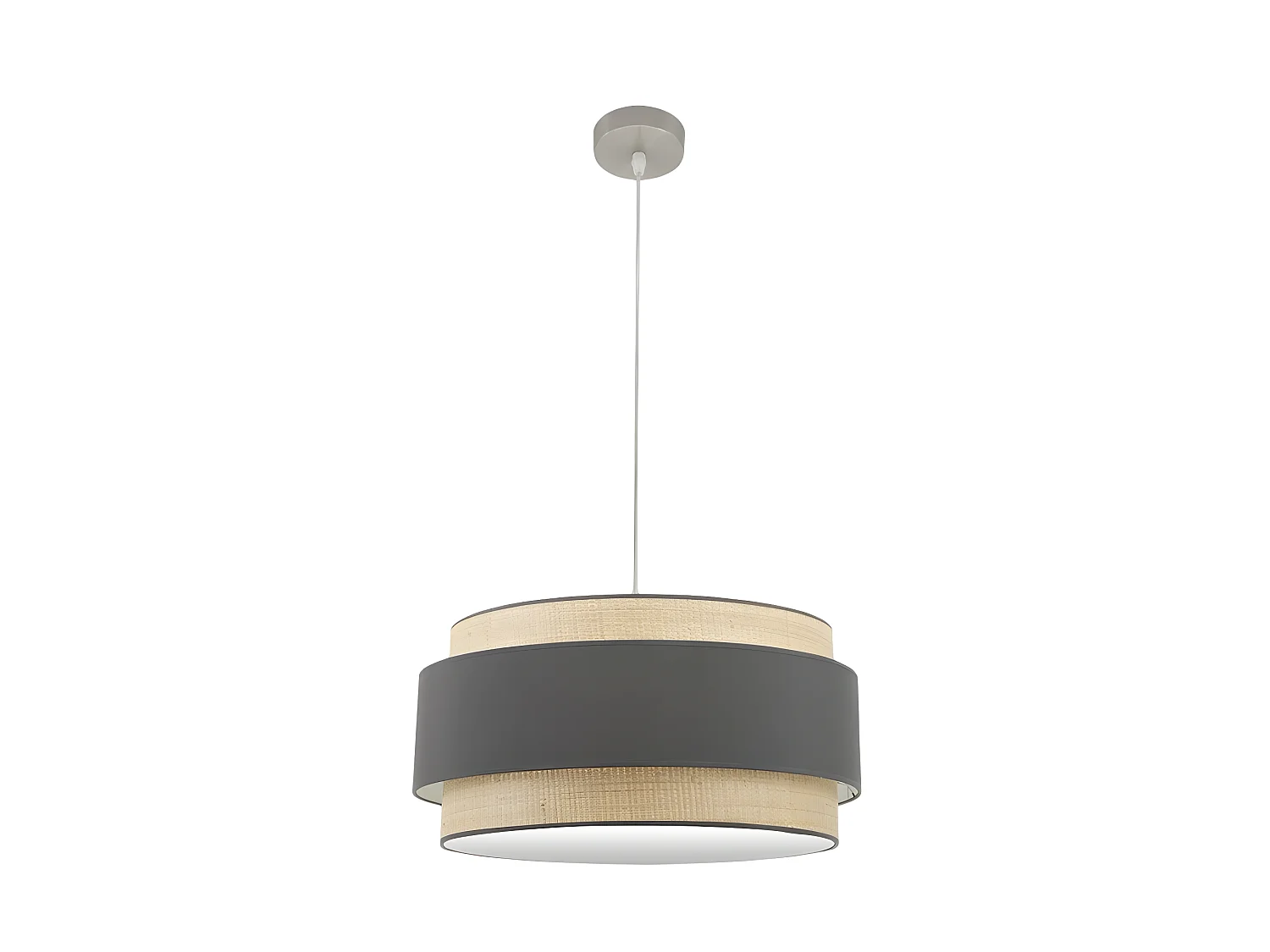 Pendente modello Kandy Natural/ grigio 3 luci FABRILAMP