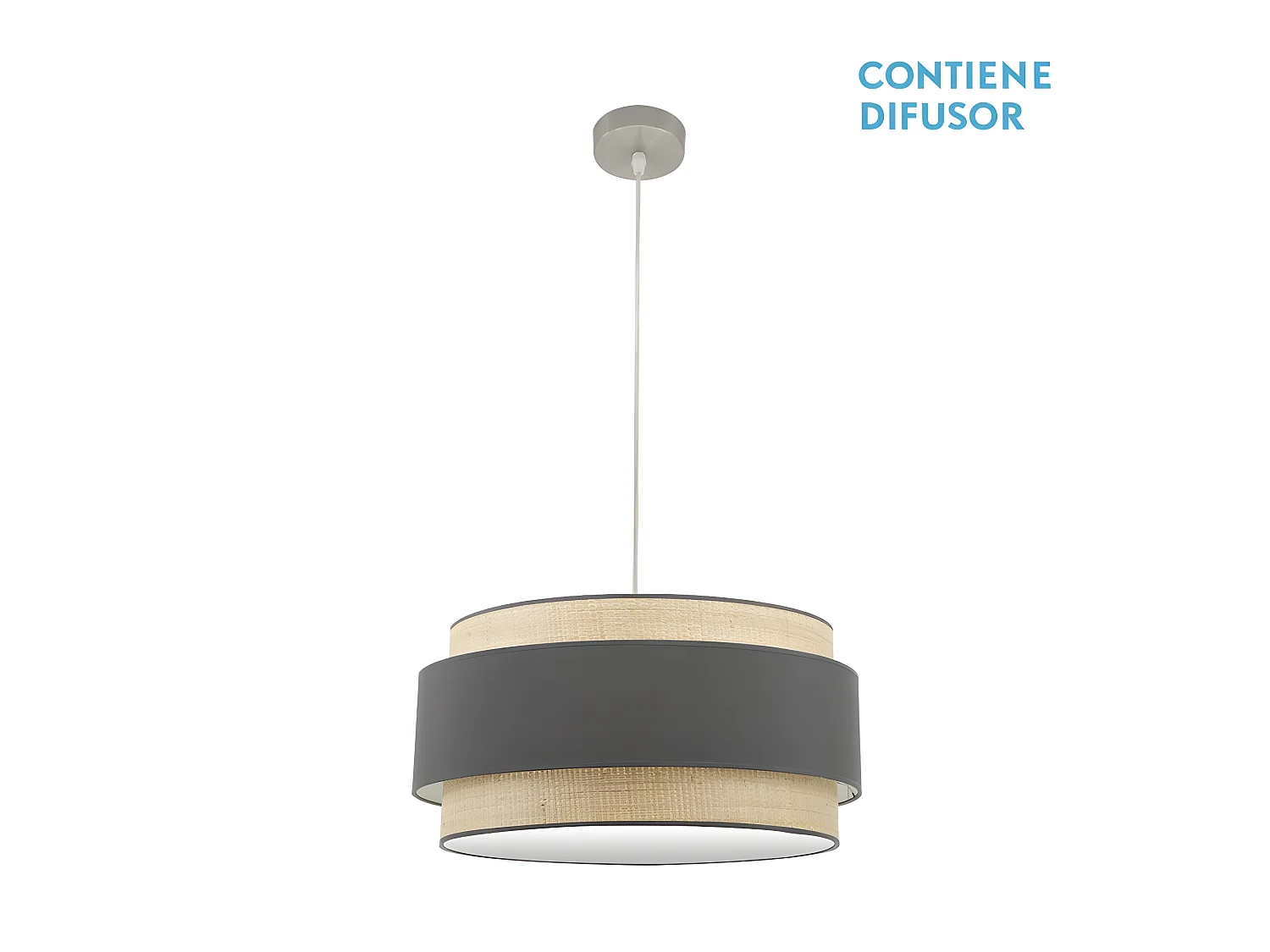 Pendente modello Kandy Natural/ grigio 3 luci FABRILAMP