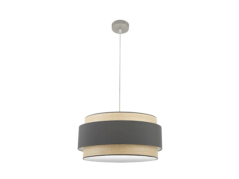 Plafonnier modèle Kandy Natural/ gris 3 lumières FABRILAMP