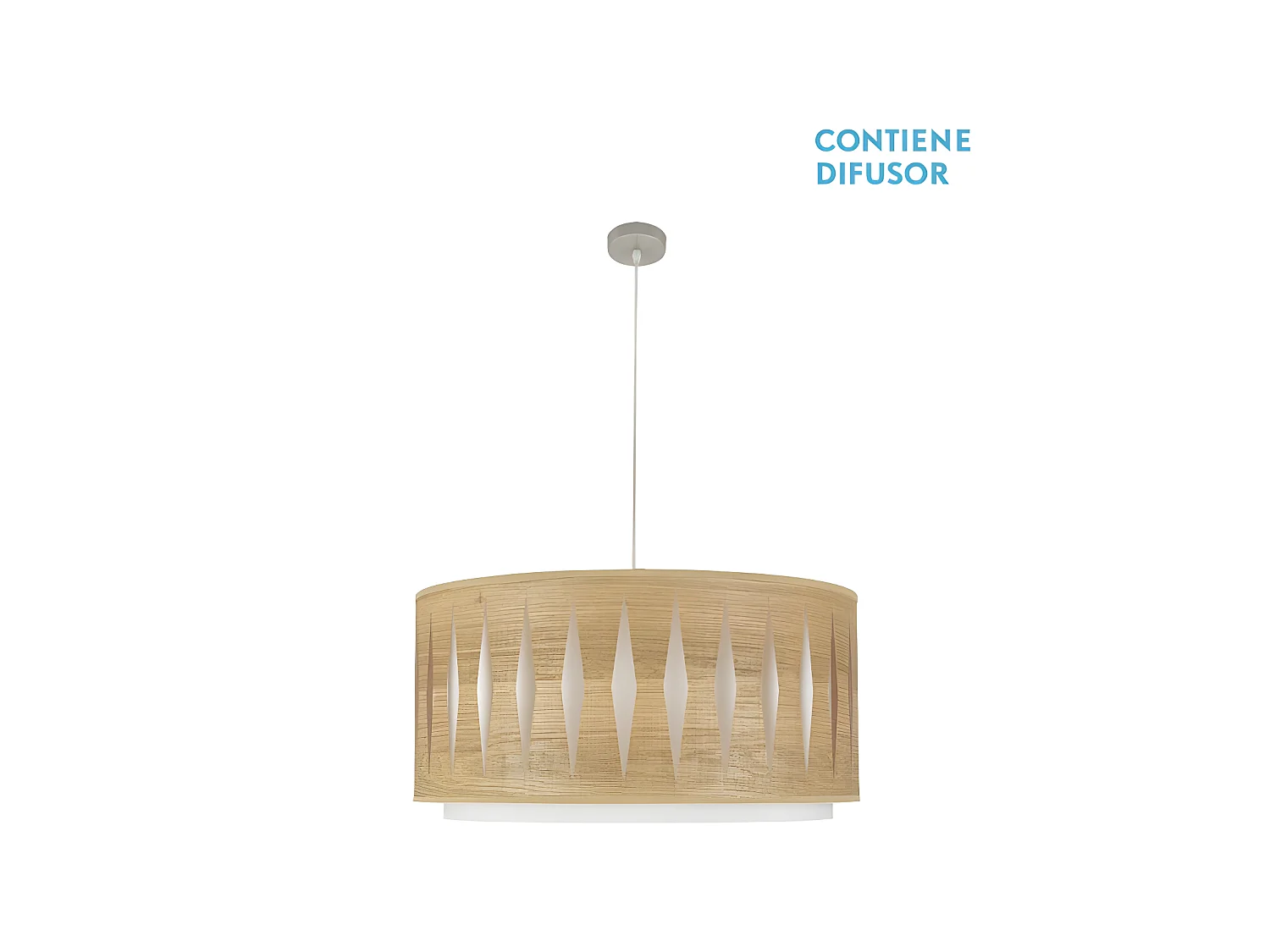 Alexandra Nickel Pendentif / Bois clair réglable FABRILAMP