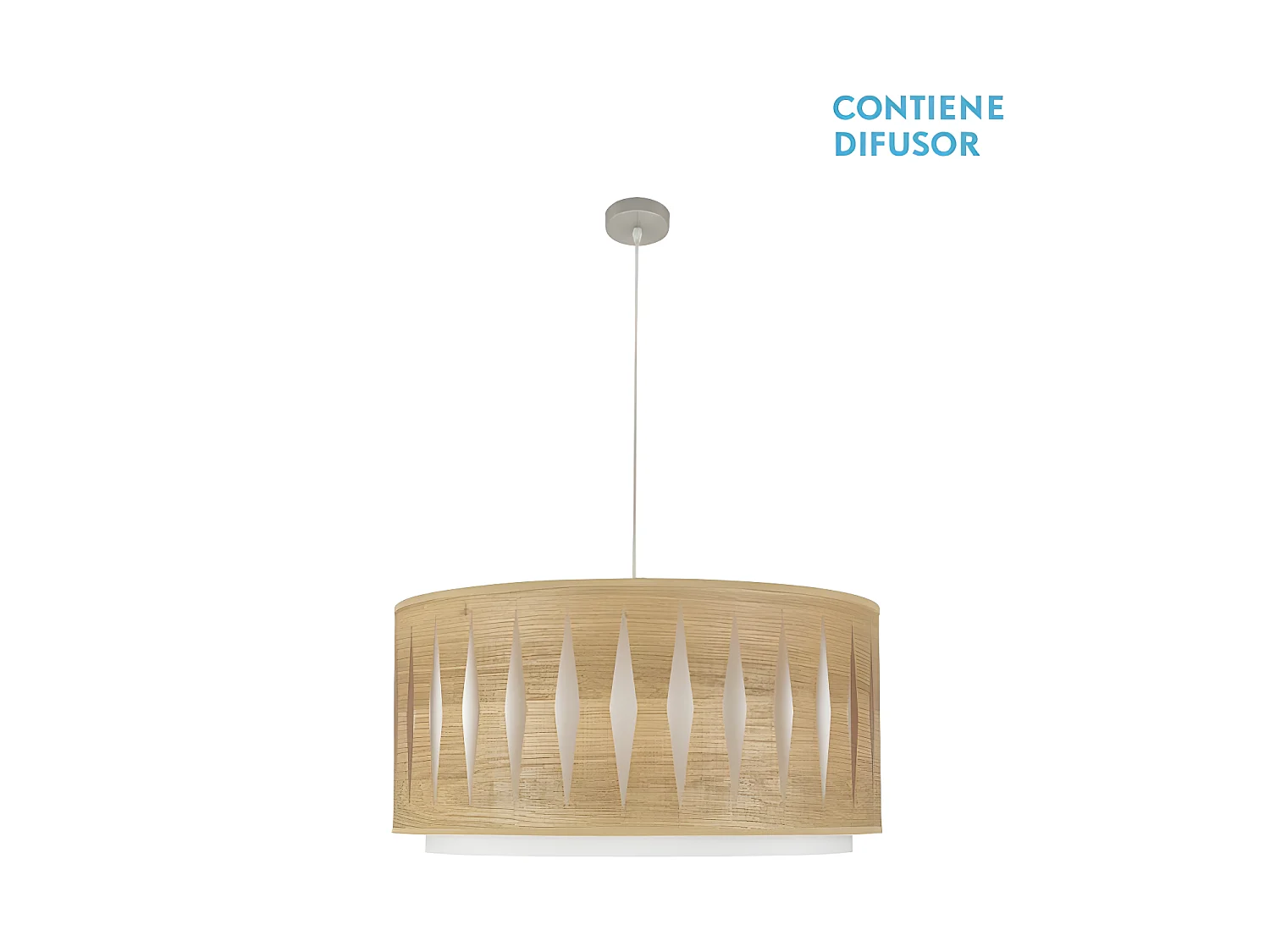 Alexandra Nickel Pendentif / Bois clair réglable FABRILAMP