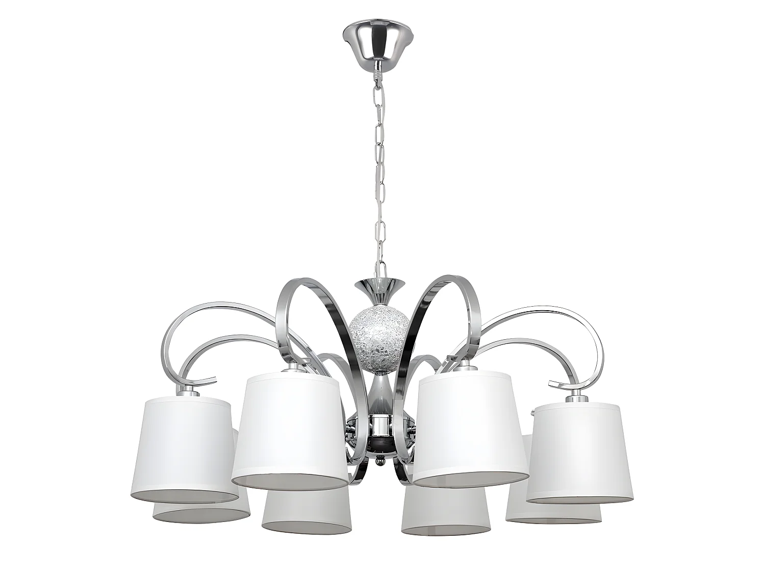 Lampara Concordia 8xe14 Cromo Pantalla Blanca  50-70x78d De