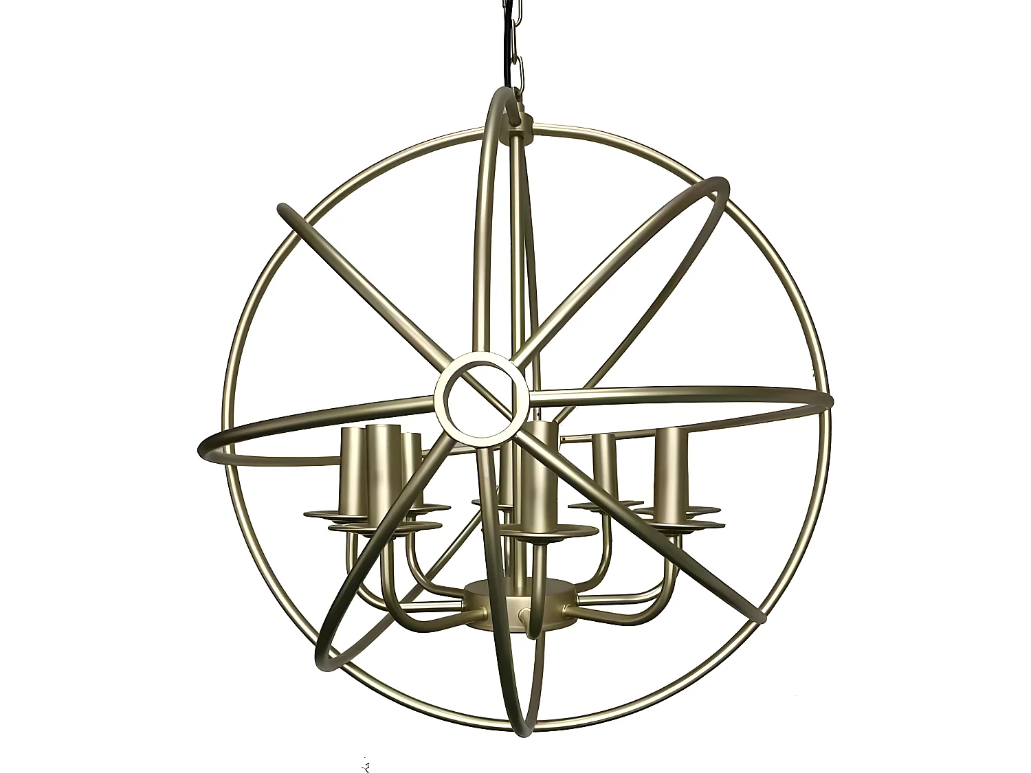 Lampada a sospensione in metallo oro modello ARNESES 8 l. FABRILAMP