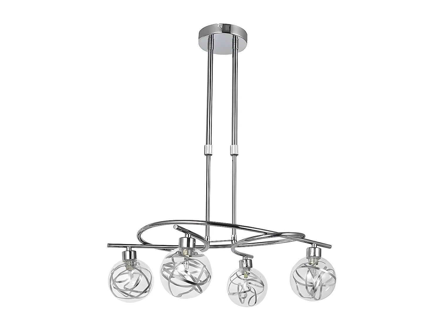 Lampe modèle VARANASI chrome 4 lumières FABRILAMP