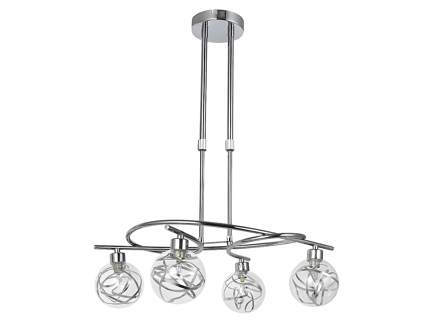 Lampe modèle VARANASI chrome 4 lumières FABRILAMP