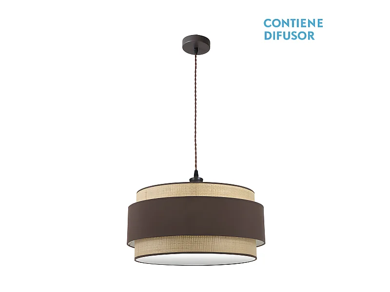 Lampada a sospensione modello KANDY 3, marrone FABRILAMP