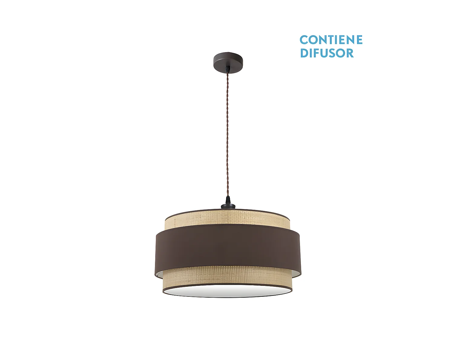 Plafonnier modèle KANDY 3 lumières, marron FABRILAMP