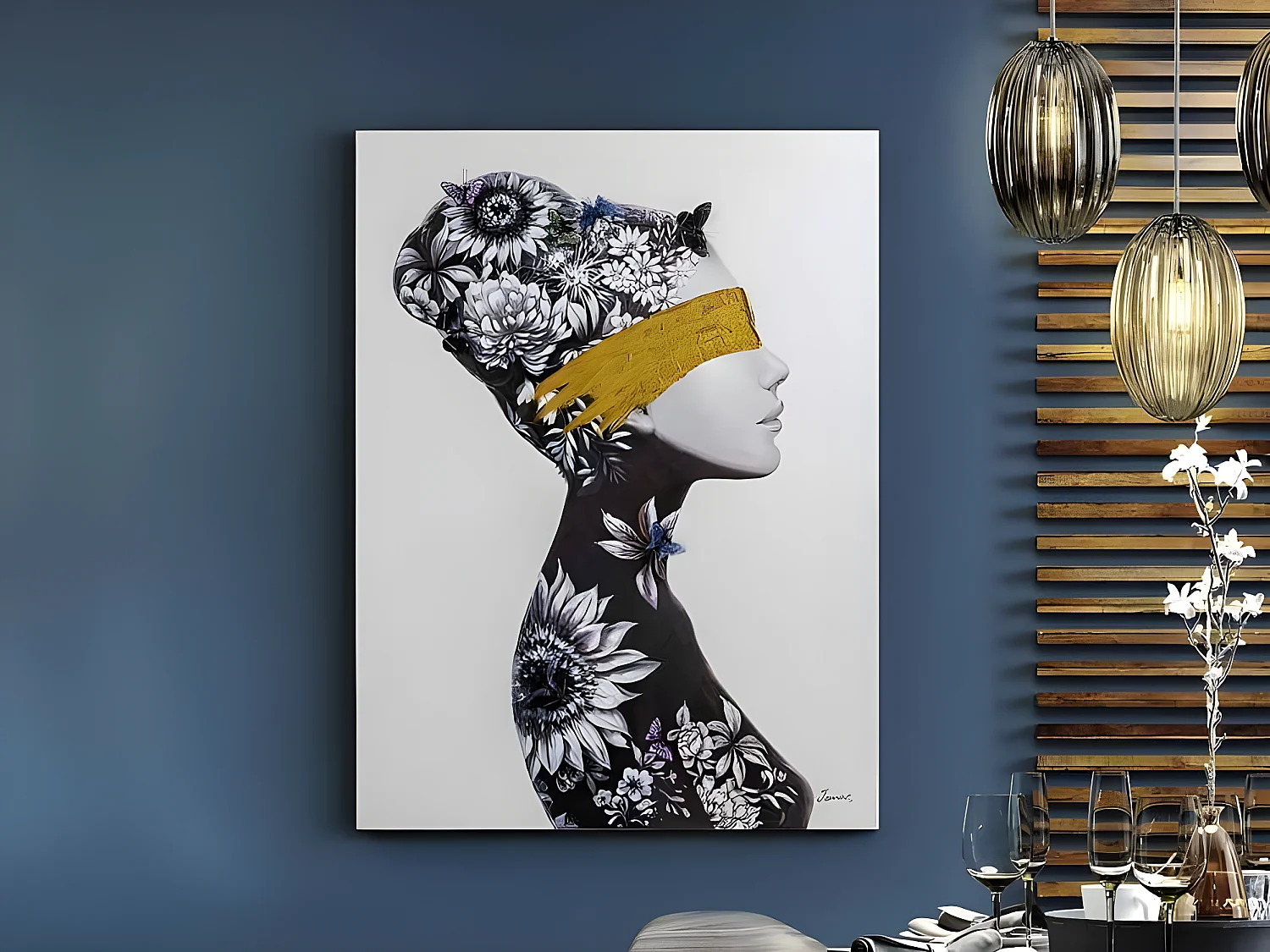 Pintura en acrilico modelo PERFIL I  de 90X120 cm Schuller