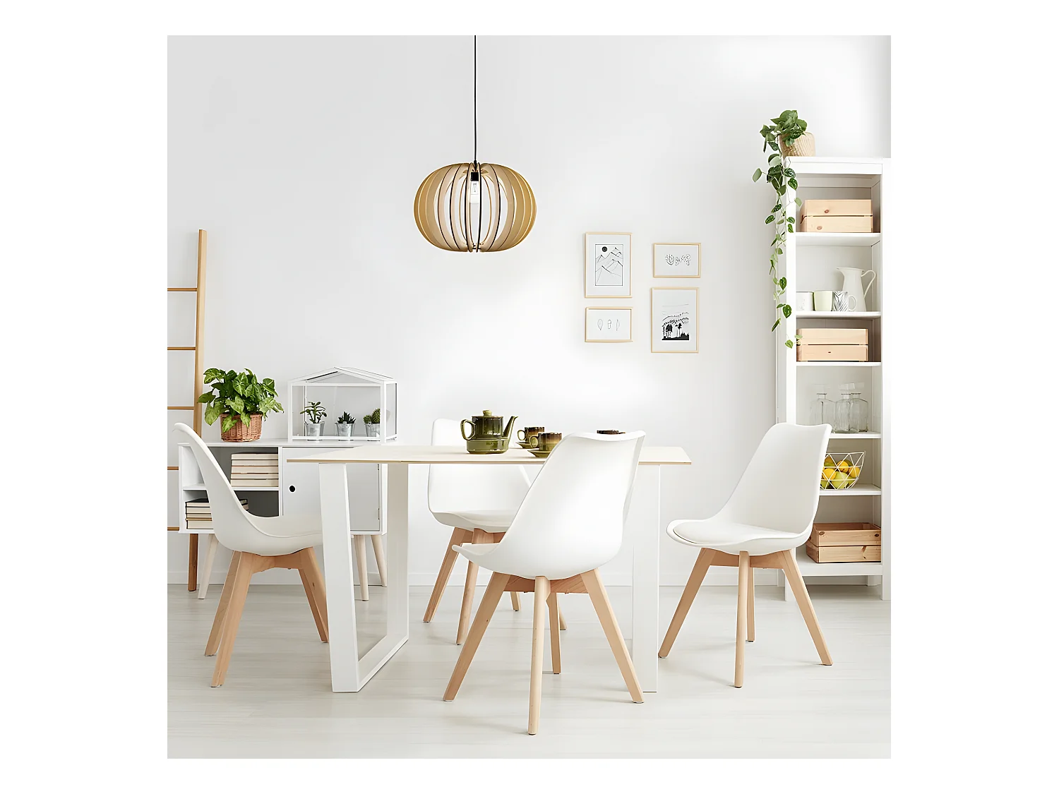 Plafonnier en bois naturel modèle OLMO 1 FABRILAMP léger