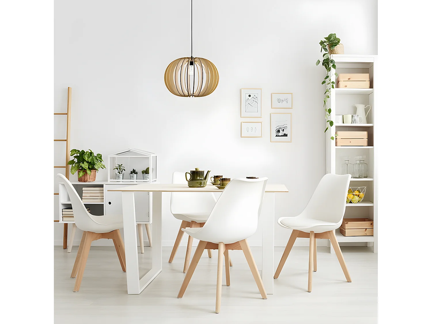 Plafonnier en bois naturel modèle OLMO 1 FABRILAMP léger