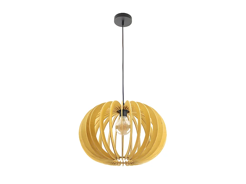 Plafonnier en bois naturel modèle OLMO 1 FABRILAMP léger