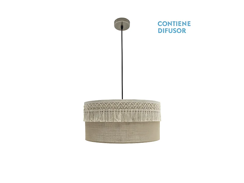 FABRILAMP Suspension avec abat-jour beige modèle Ekaterina