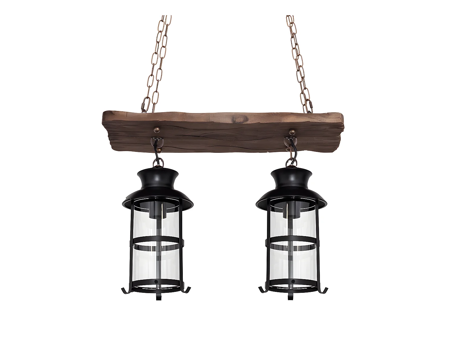 Lampara Colgante Rustico Cortijo 2xe27 Marron De