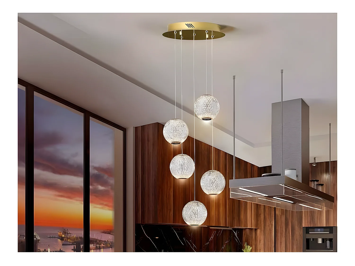 Lampara Circular De 5l Led Modelo Austral Dorado Schuller