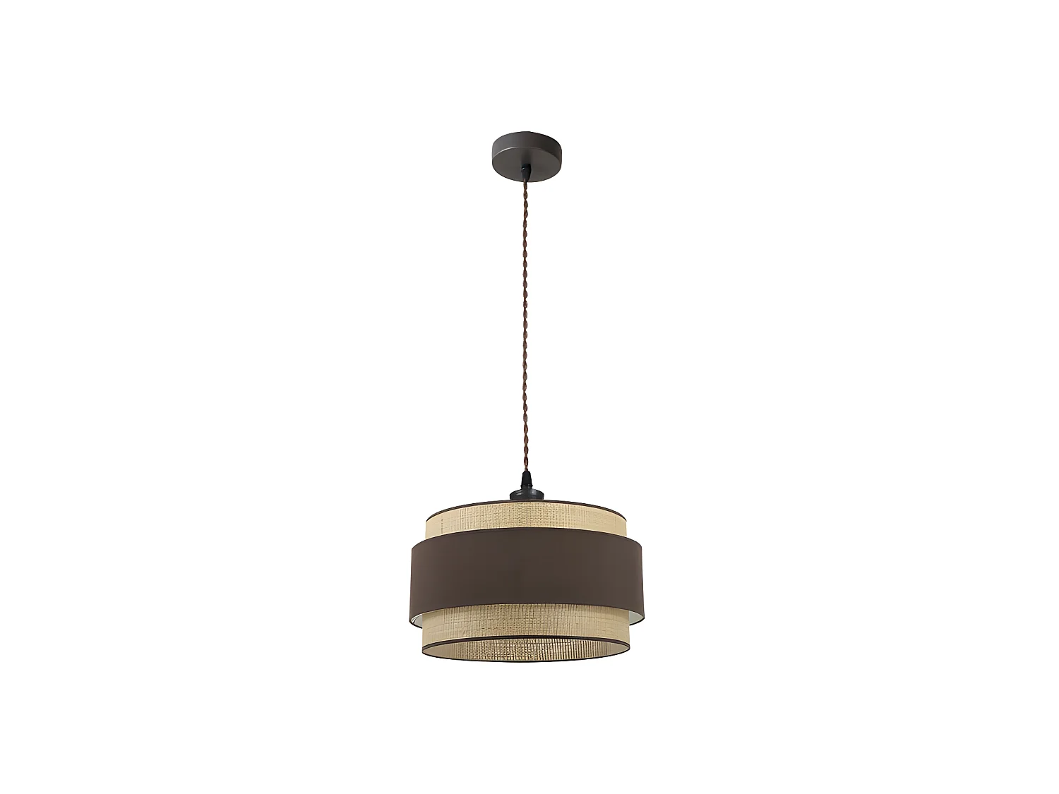 Plafonnier avec écran en tissu Modèle naturel Kandy FABRILAMP
