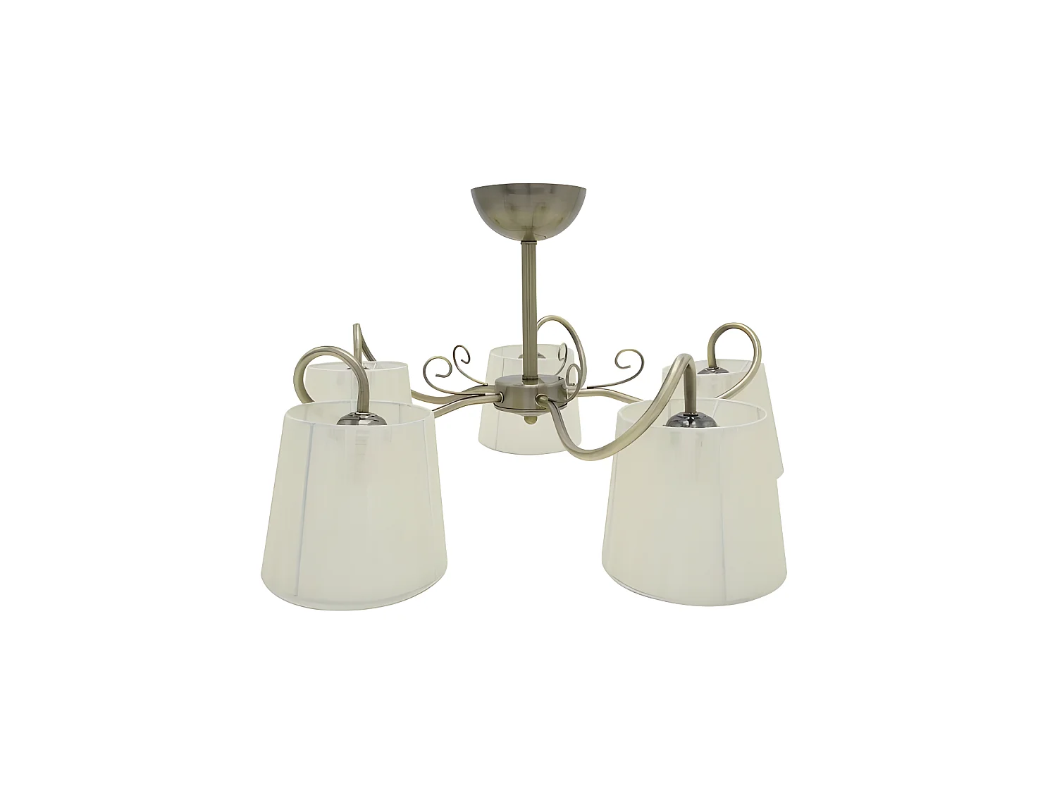 Lampe de 5 lumières modèle CUZCO cuir satiné avec écran FABRILAMP