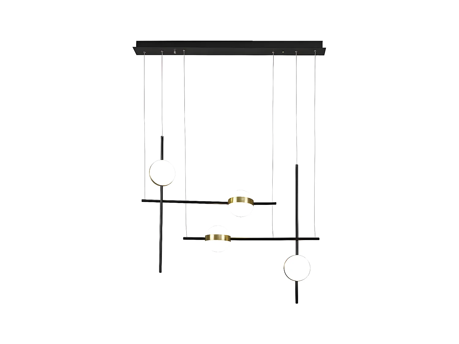 Lampe de 4 lumières CUBA fait Acier couleur noir / or en led de MANTRA