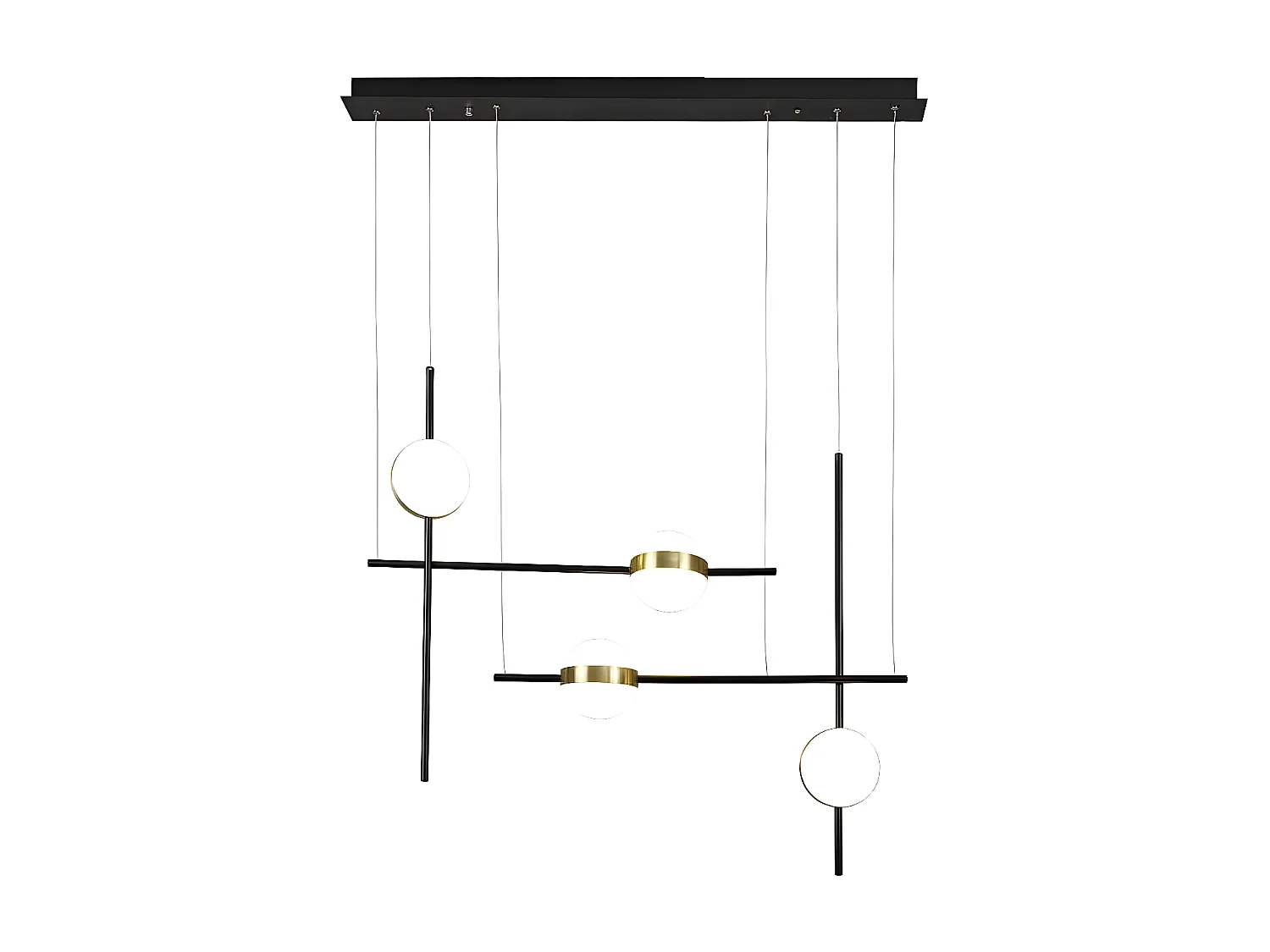 Lampe de 4 lumières CUBA fait Acier couleur noir / or en led de MANTRA