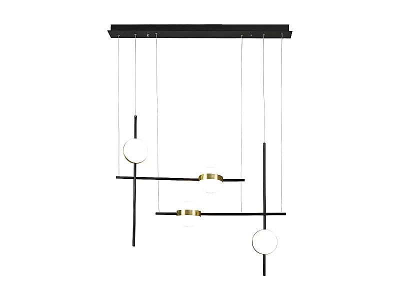 Lampe de 4 lumières CUBA fait Acier couleur noir / or en led de MANTRA