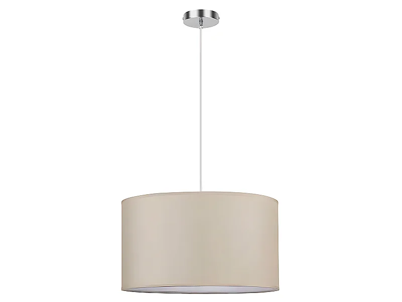 Lampara Colgante Modelo Chanza En Cromo/beis