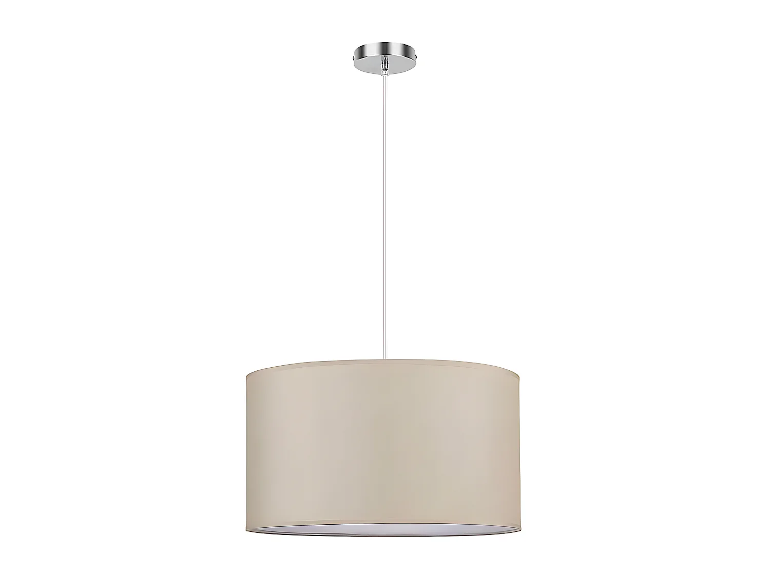 Suspension modèle Chanza en chrome / beige FABRILAMP