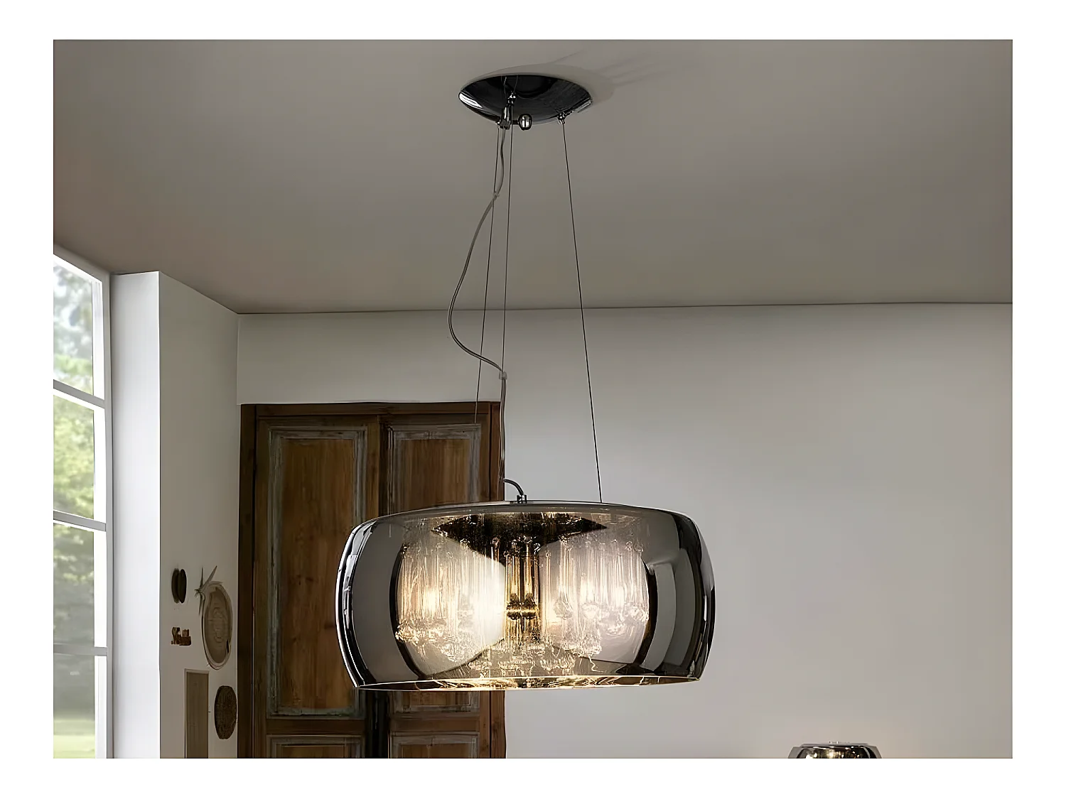 Lampara De Cristal Argos Dimable Con Acabado Cromo Schuller