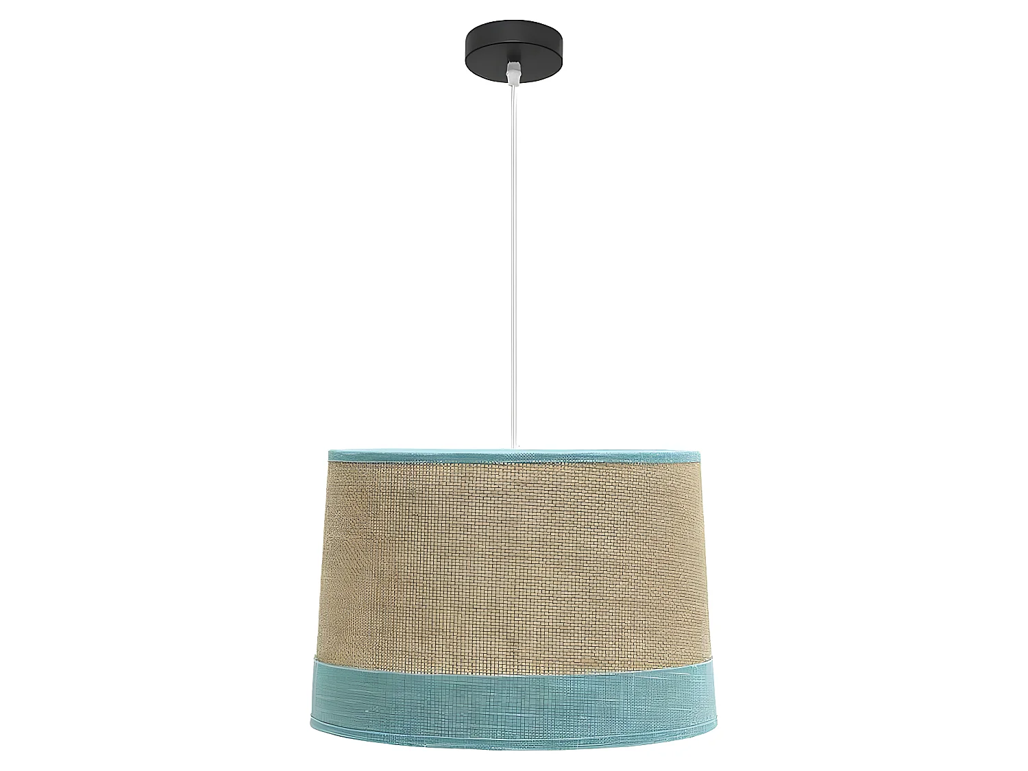 Plafonnier sac série Tietar avec garniture turquoise FABRILAMP