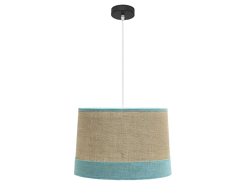 Plafonnier sac série Tietar avec garniture turquoise FABRILAMP