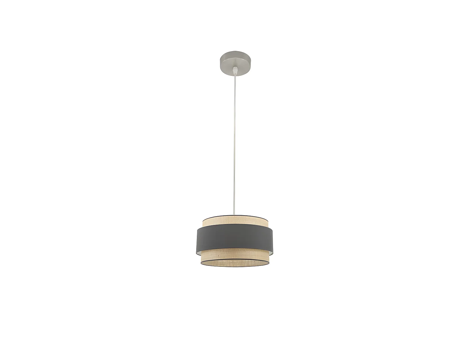 Plafonnier à une lumière avec écran kandy Natural/gris FABRILAMP