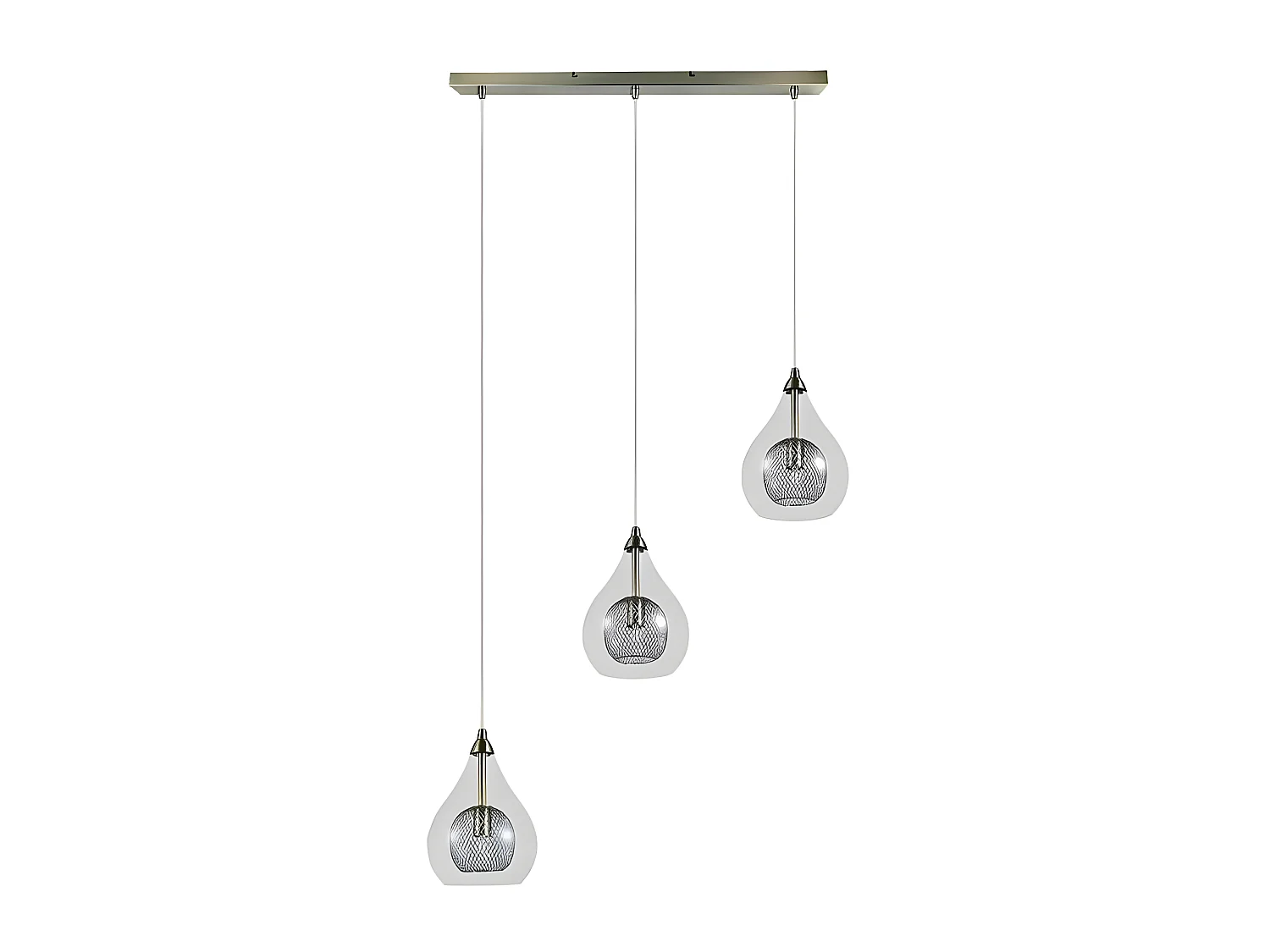 Lampe linéaire LHASA cuir avec 3 pendentifs FABRILAMP