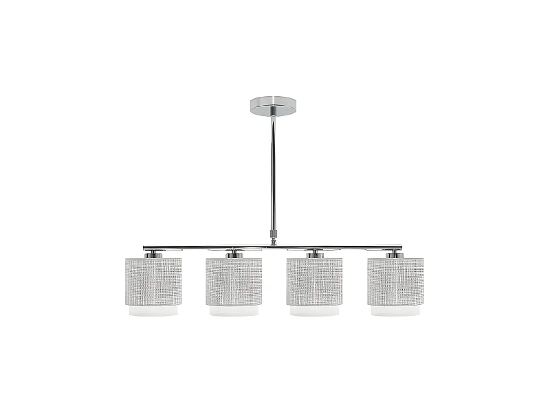 Lampe série Kenya à 4 lumières x E14 Gris/blanc FABRILAMP