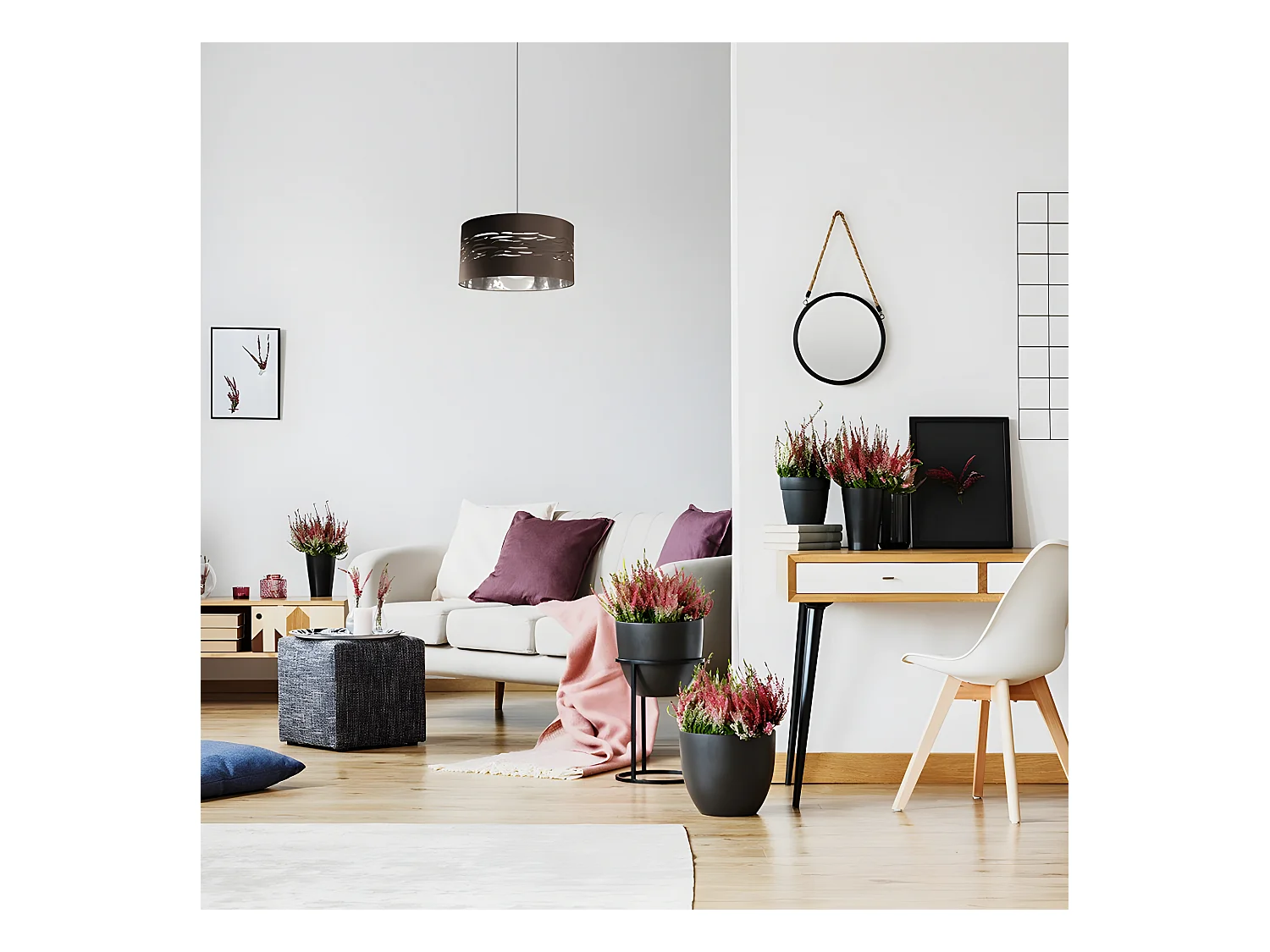 Plafonnier de 1 modèle léger NIEBLA marron 50 cm FABRILAMP