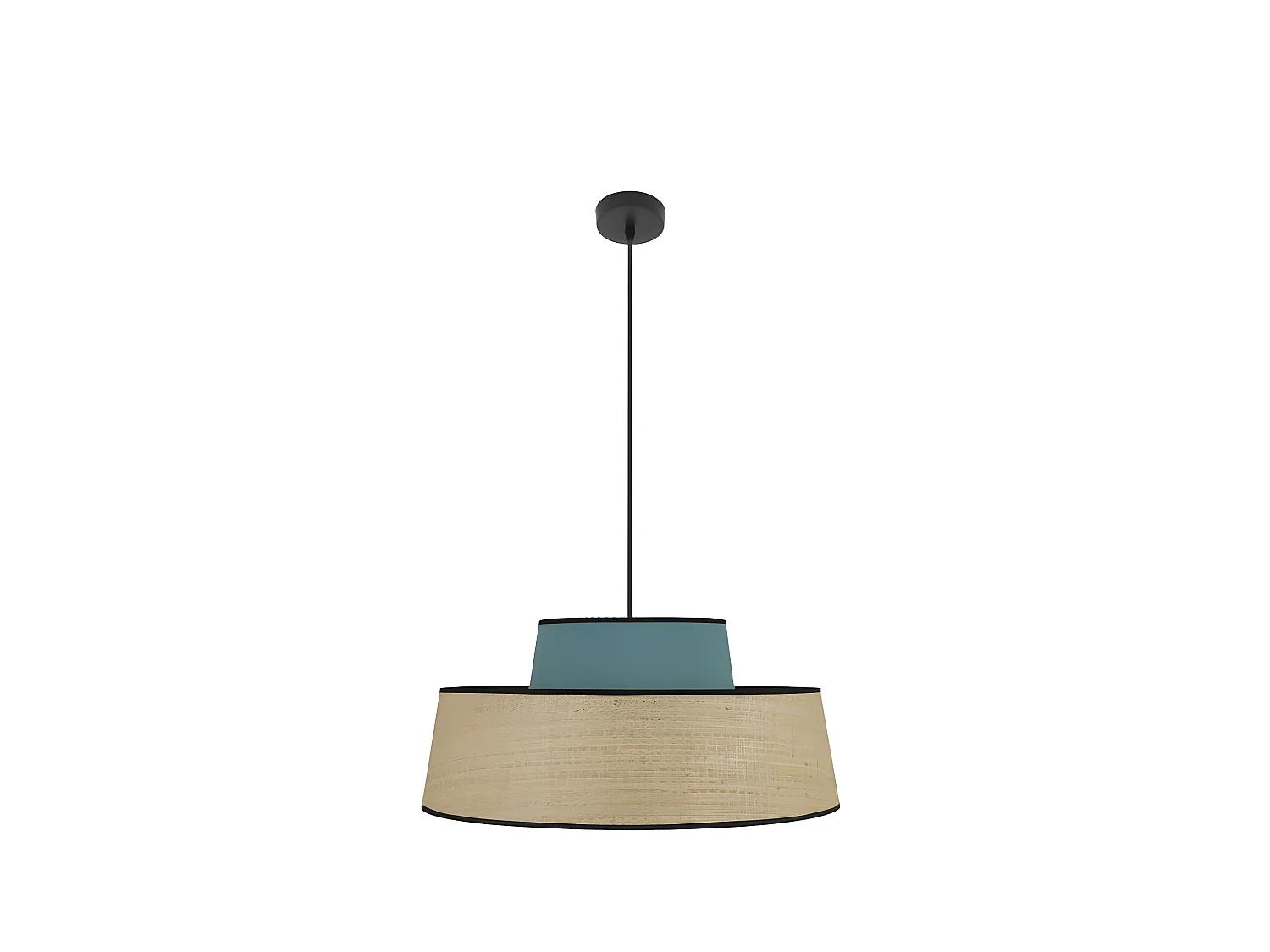 Plafonnier modèle Jia Natural / turquoise 1 FABRILAMP clair