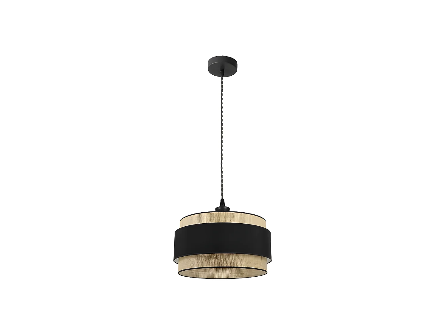 Suspension réglable modèle Kandy Natural/black FABRILAMP