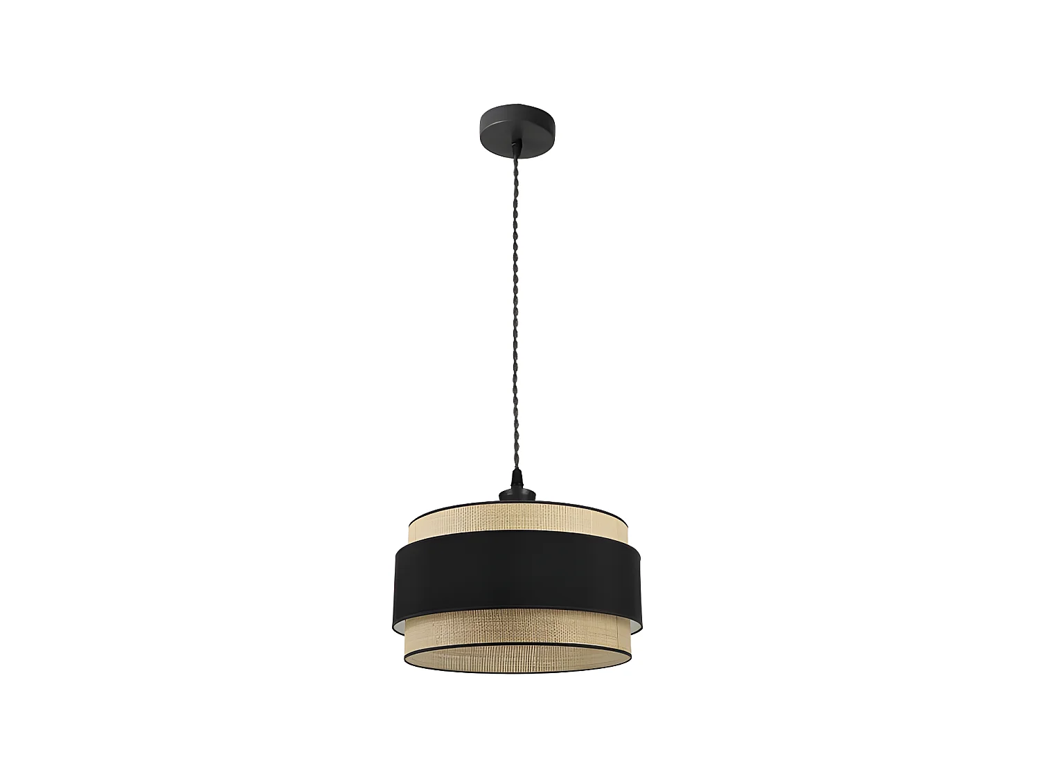 Lampada a sospensione orientabile modello Kandy Natural/black FABRILAMP