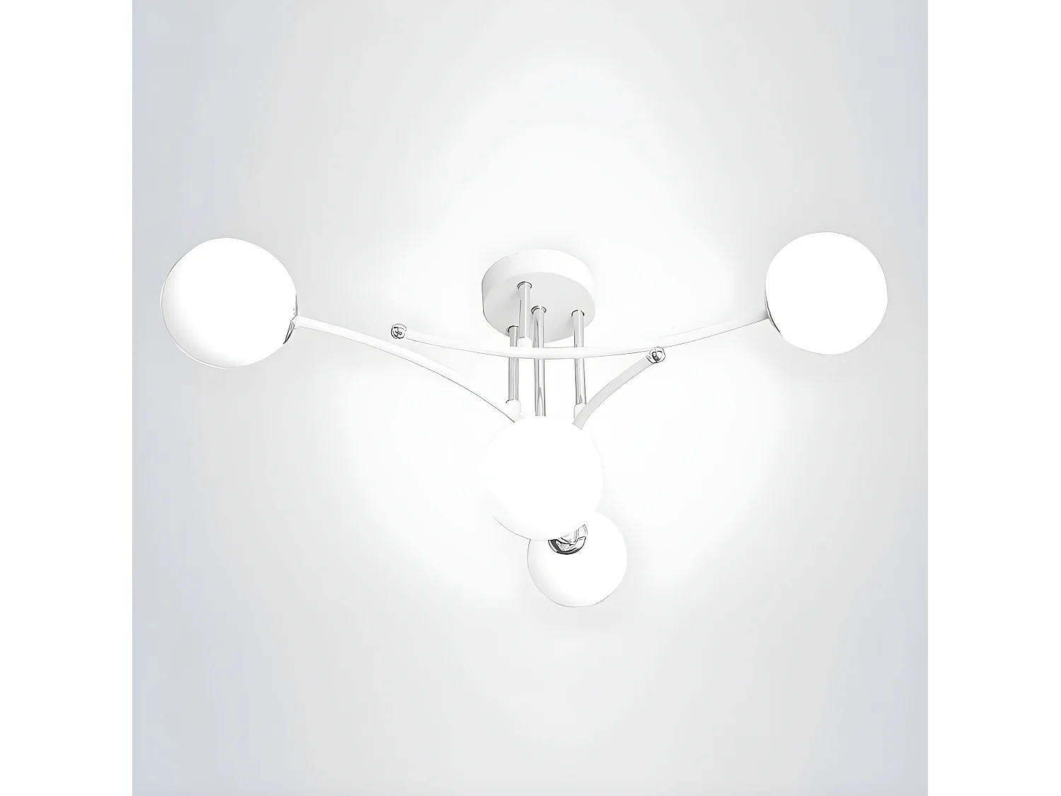 Lampara La Habana 4xg9 Blanco/cromo 59x59x25 Cm