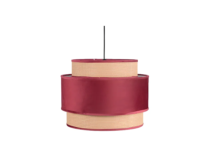 Colgante De 1 Luz Con 3 Pantallas Adriano Rojo Vino