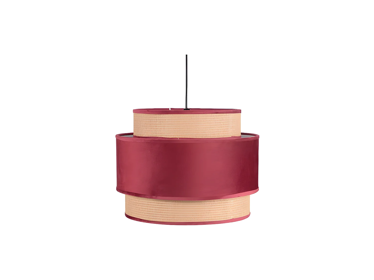 1 pendentif léger avec 3 écrans adriano de vin rouge FABRILAMP