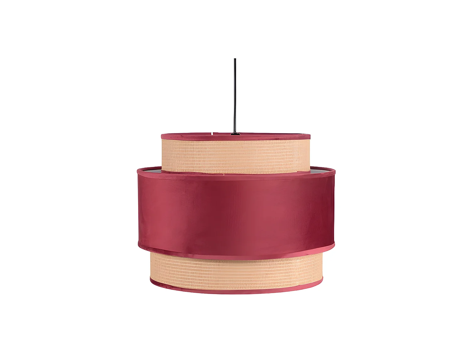 1 pendentif léger avec 3 écrans adriano de vin rouge FABRILAMP