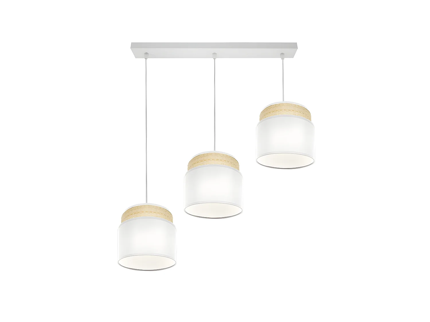 Lampada lineare bianco / mmodel naturale Kandy 3 luci dimmerabili FABRILAMP